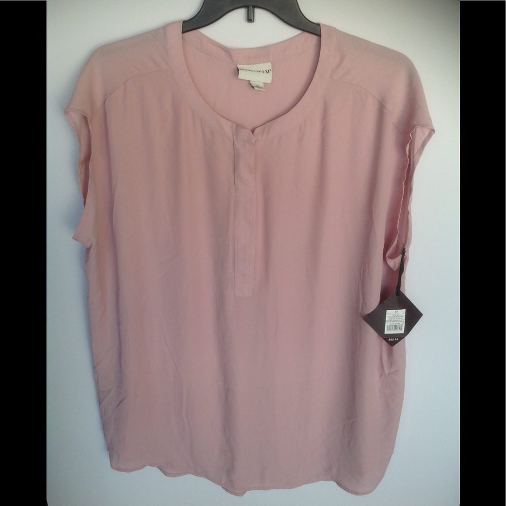 Ava & Viv Sheer Blouse - 2X - Light Pink/Mauve-NWT